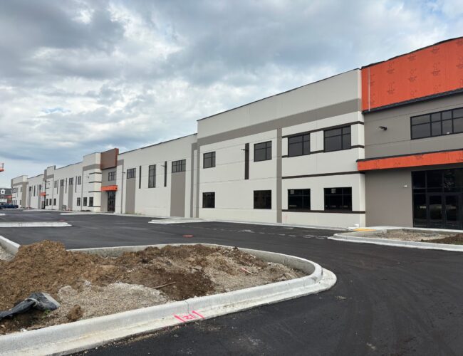 Exterior precast painting at Oak Creek Industrial Building