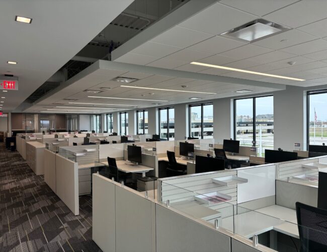 Painted open office area