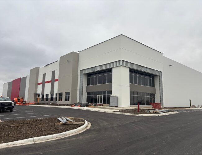 Painted exterior precast at Saputo, Caledonia
